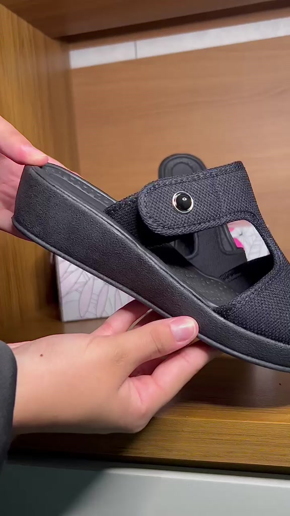 Sandália Ortopédica Feminina Confortável Ajustável com Velcro