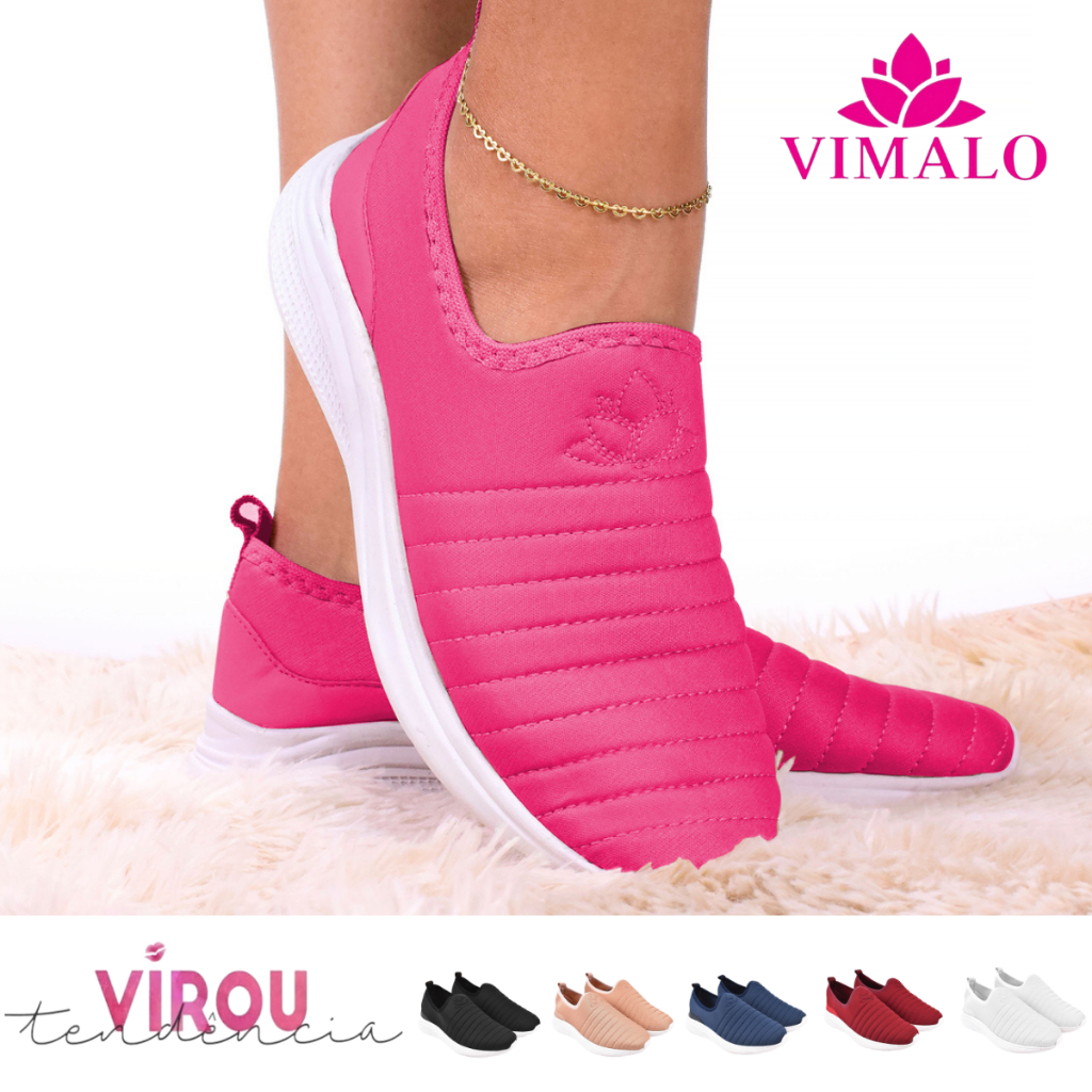 Tênis Feminino Meia Calce Fácil Slip On Ortopédico Mãe e Filha para Caminhada Vl-02