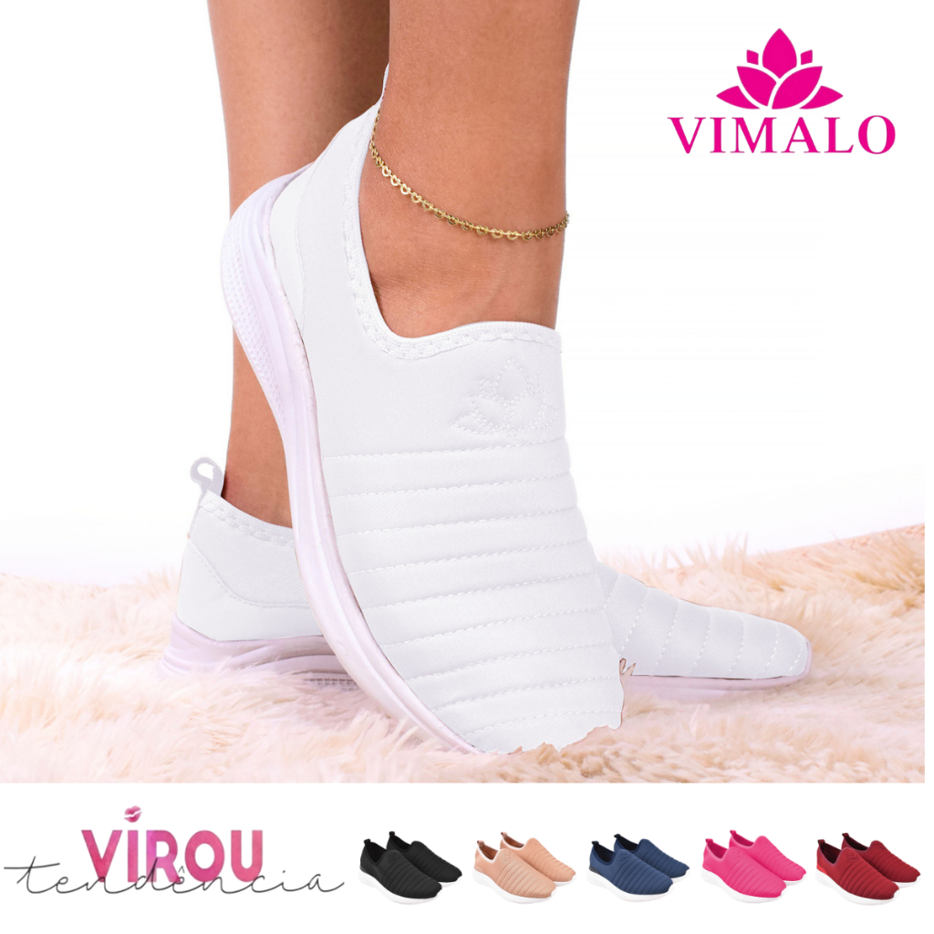 Tênis Feminino Meia Calce Fácil Slip On Ortopédico Mãe e Filha para Caminhada Vl-02