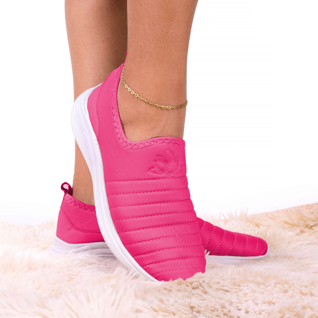 Tênis Feminino Meia Calce Fácil Slip On Ortopédico Mãe e Filha para Caminhada Vl-02