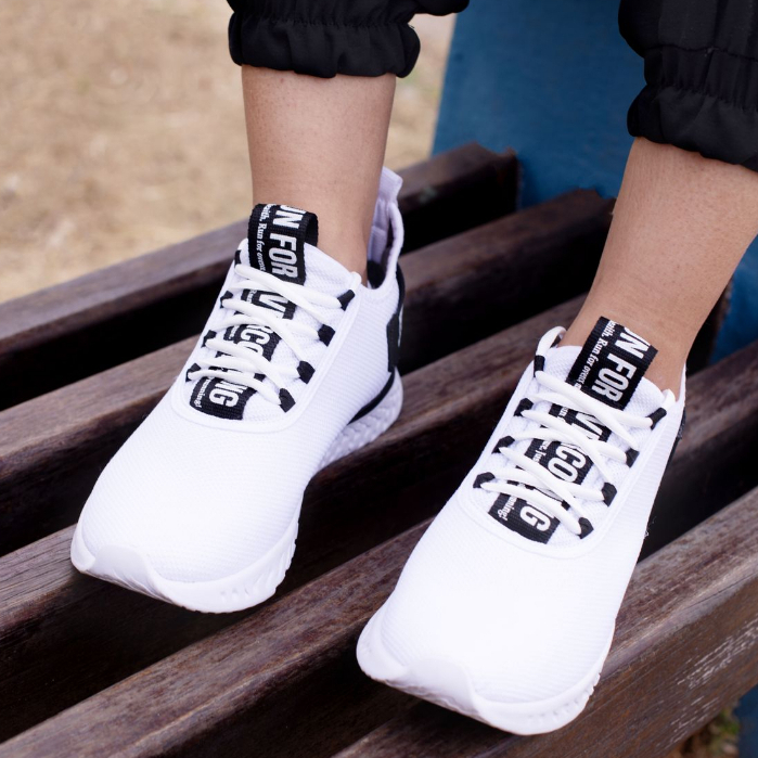 Tênis branco Feminino Esportivo Academia Caminhada Corrida dia a dia