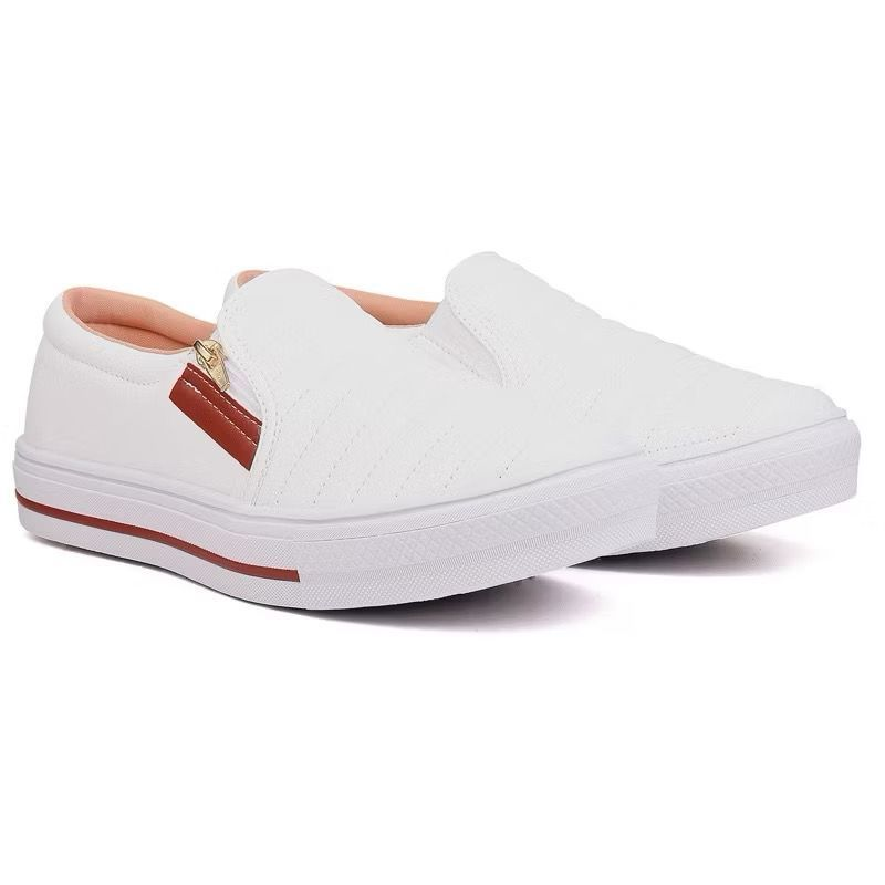 Tênis Sapatênis Sapatilha feminino Slip On Zíp casual Leve e confortável envio imediato