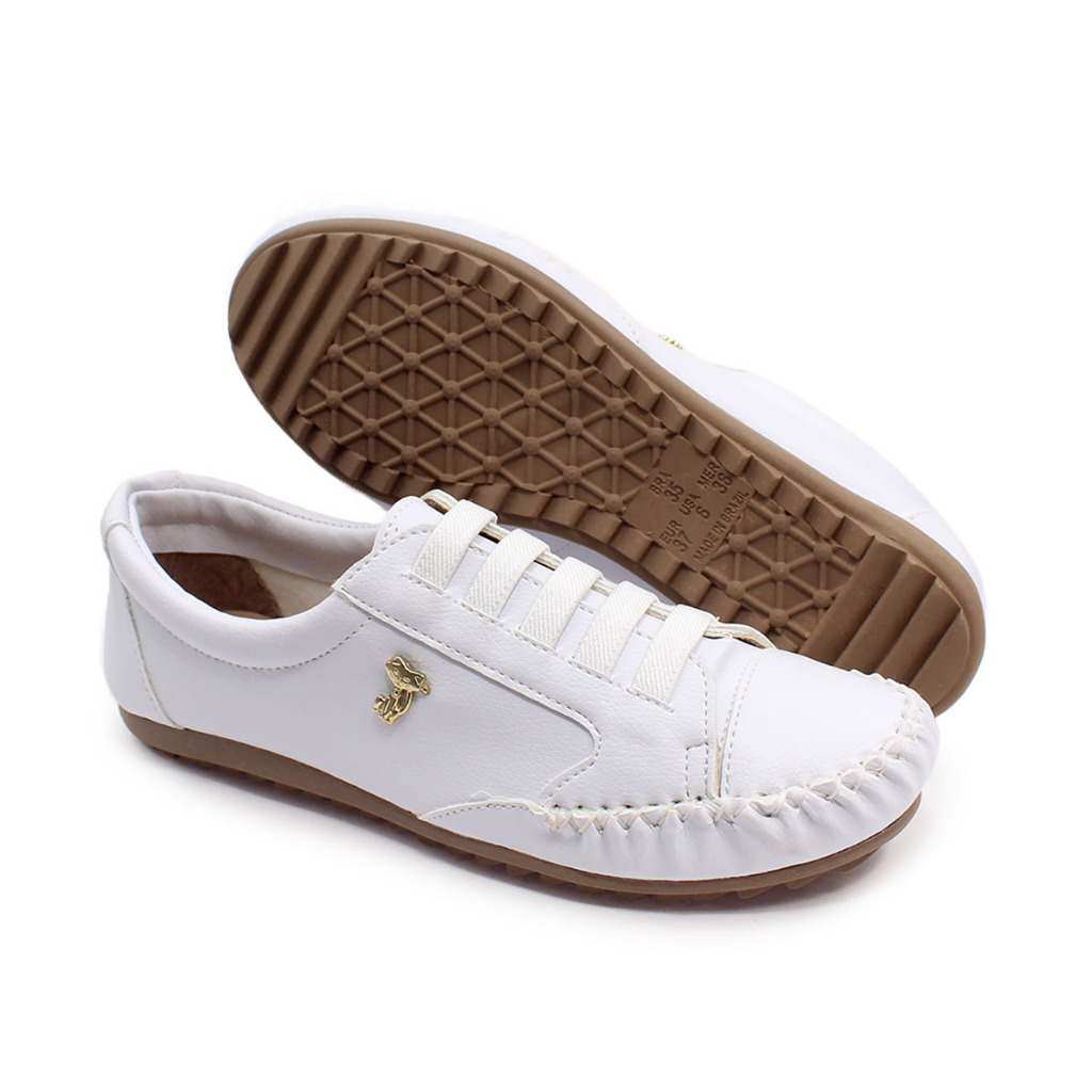 Tenis Mocatenis Feminino Elástico Ortopedico Confort Mocassim Tratorado