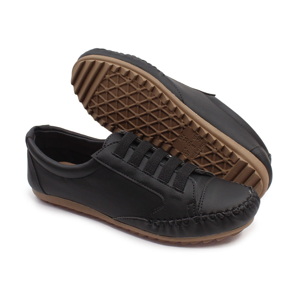 Tenis Mocatenis Feminino Elástico Ortopedico Confort Mocassim Tratorado