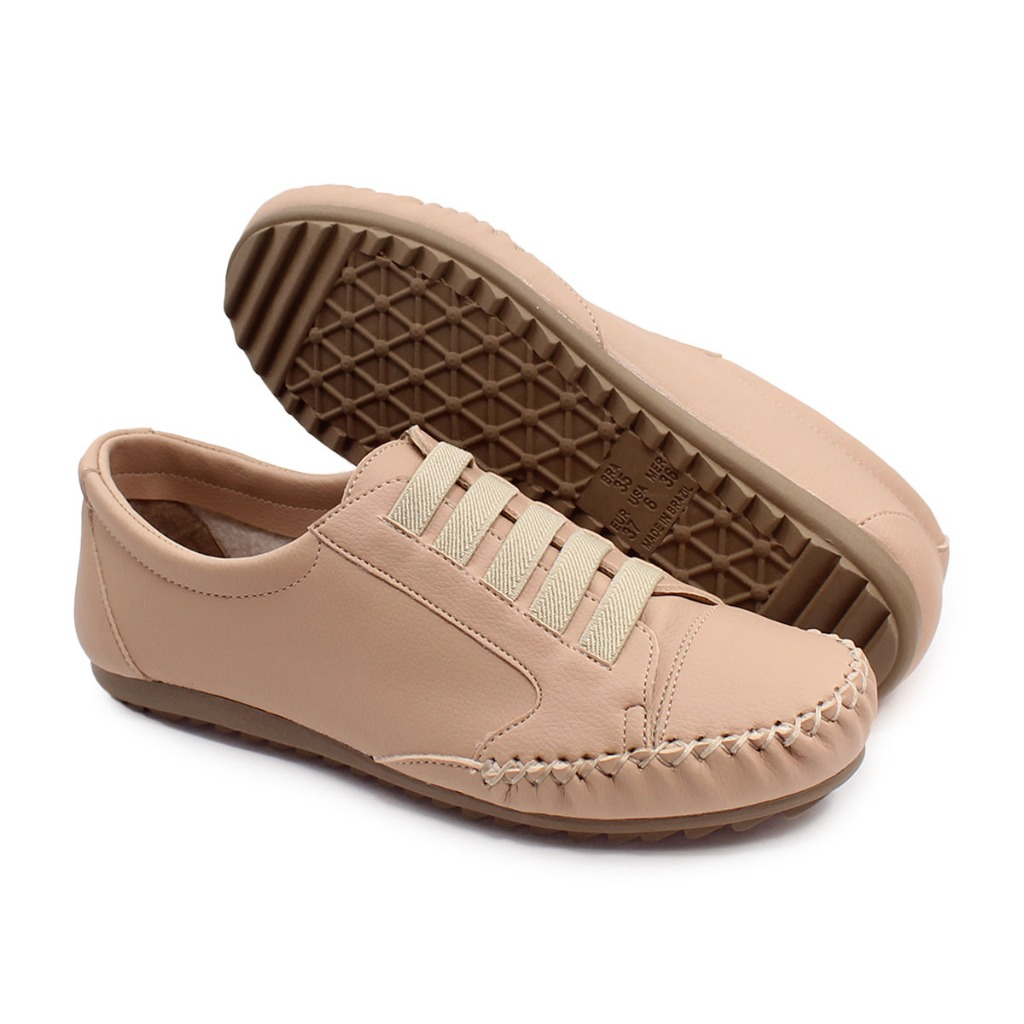 Tenis Mocatenis Feminino Elástico Ortopedico Confort Mocassim Tratorado