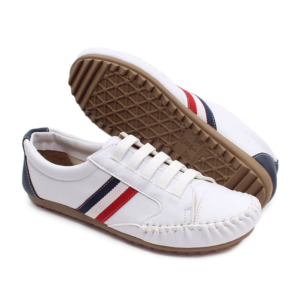 Tenis Mocatenis Feminino Elástico Ortopedico Confort Mocassim Tratorado
