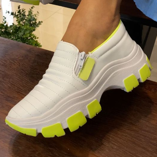 Ténis Feminino Slip On Casual Confortável Versátil Simples