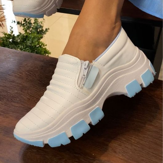Ténis Feminino Slip On Casual Confortável Versátil Simples