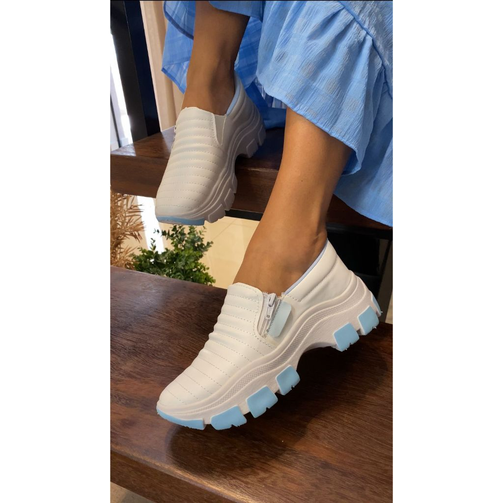 Ténis Feminino Slip On Casual Confortável Versátil Simples