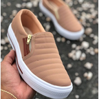 Tênis Sapatênis Sapatilha feminino Slip On Zíp casual Leve e confortável envio imediato