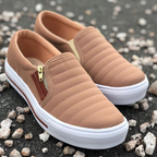 Tênis Sapatênis Sapatilha feminino Slip On Zíp casual Leve e confortável envio imediato