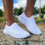 Tênis Feminino Meia Ortopédico Casual Para Academia Caminhada Branco