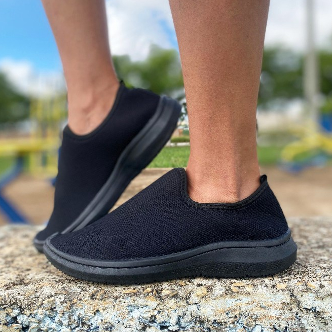 Tênis Feminino Meia Ortopédico Casual Para Academia Caminhada Branco