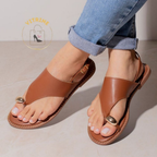 Sandalia Feminina Rasteirinha Anel Dedo Flat Leve e Confortavel