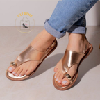 Sandalia Feminina Rasteirinha Anel Dedo Flat Leve e Confortavel