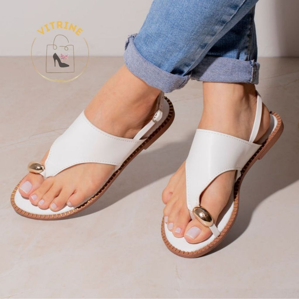 Sandalia Feminina Rasteirinha Anel Dedo Flat Leve e Confortavel