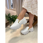 Ténis Feminino Slip On Casual Confortável Versátil Simples