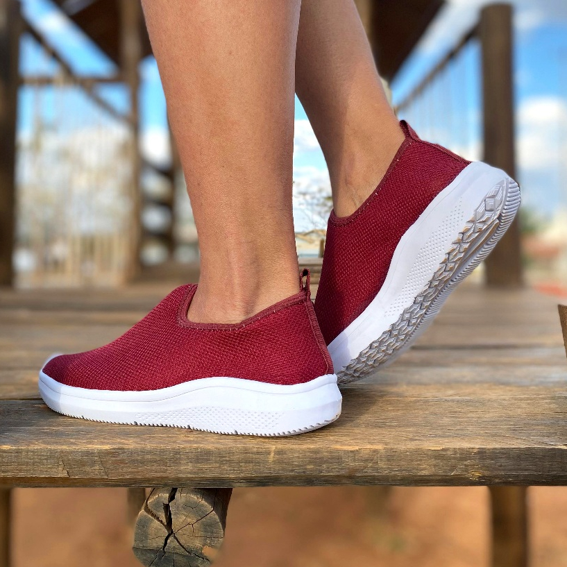 Tênis Feminino Meia Ortopédico Casual Para Academia Caminhada Branco