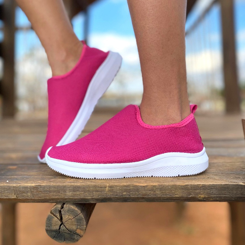 Tênis Feminino Meia Ortopédico Casual Para Academia Caminhada Branco
