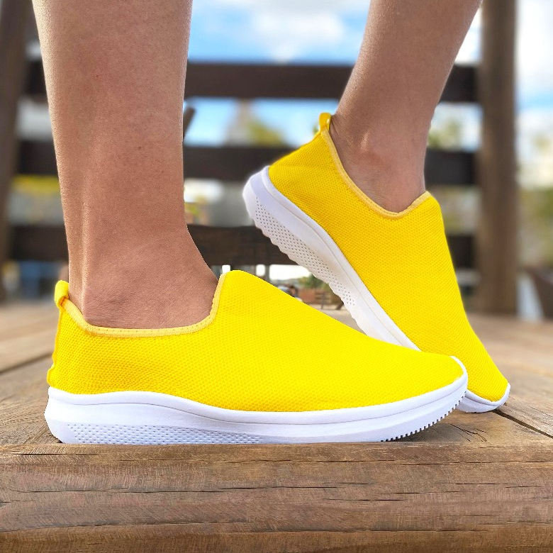 Tênis Feminino Meia Ortopédico Casual Para Academia Caminhada Branco