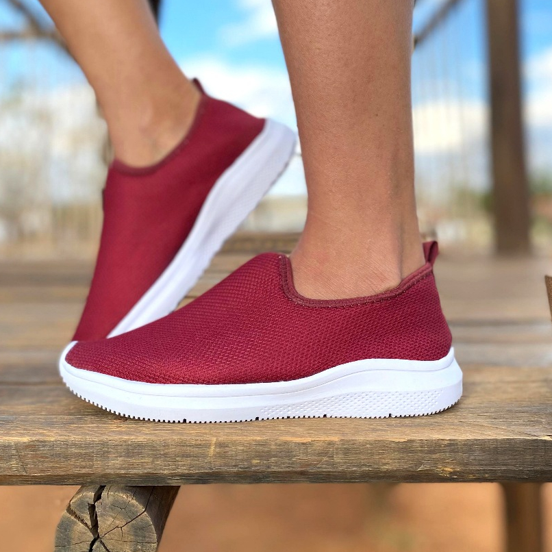 Tênis Feminino Meia Ortopédico Casual Para Academia Caminhada Branco