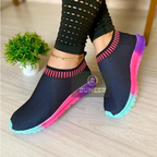 Tenis feminino slip on casual elástico atividades físicas academia e respirável