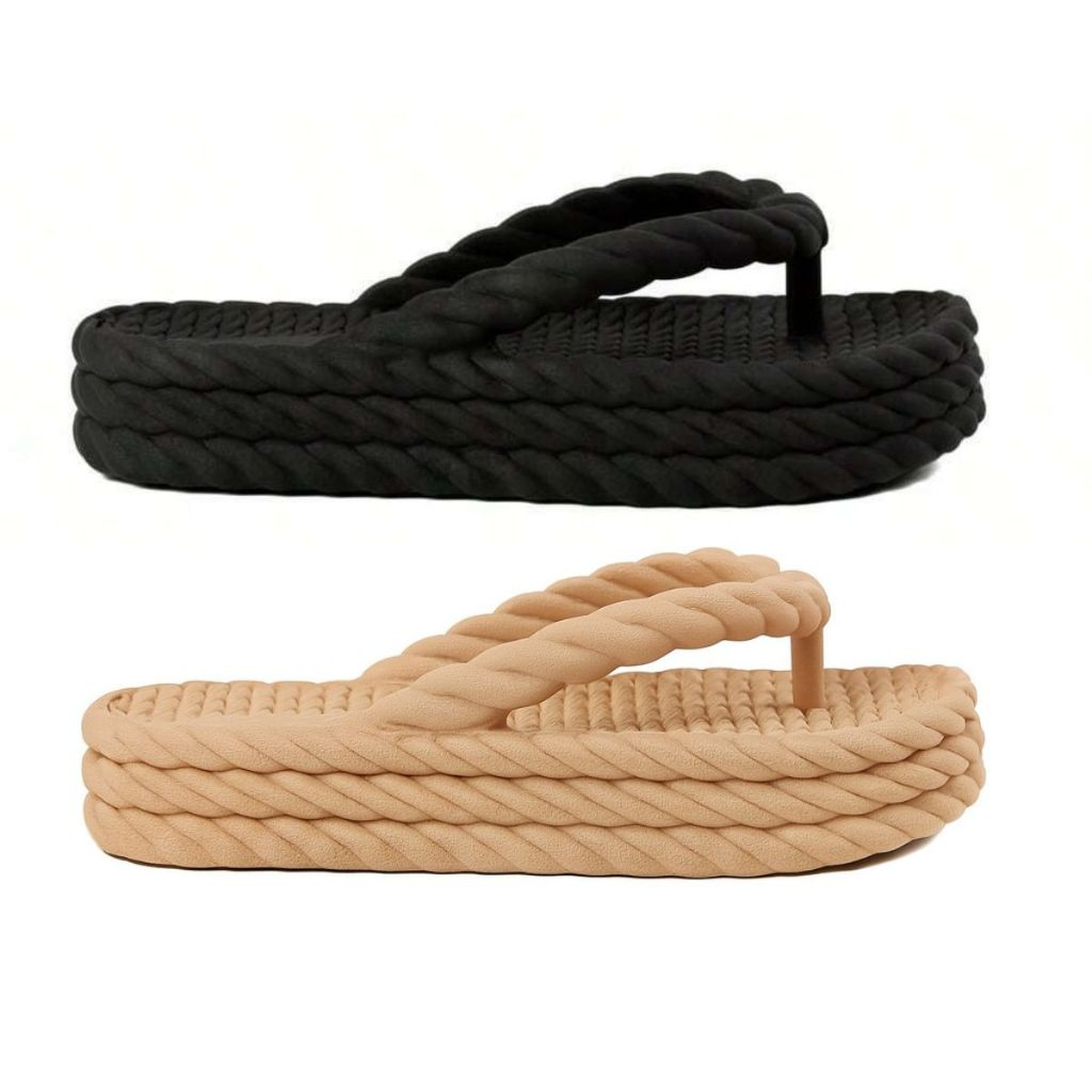 Kit 2 Pares Chinelo Plataforma Nuvem Sandalia Feminino 3 Tranças Casual Estilo Piccadilly Ortopedica