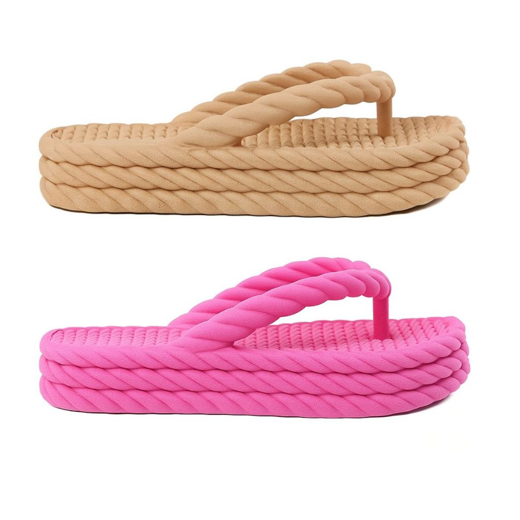 Kit 2 Pares Chinelo Plataforma Nuvem Sandalia Feminino 3 Tranças Casual Estilo Piccadilly Ortopedica