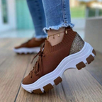 Tenis Casual Feminino Chunky Knit Plataforma Estiloso Confortável Moda Verão 2025