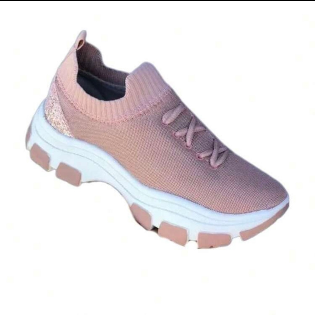 Tenis Casual Feminino Chunky Knit Plataforma Estiloso Confortável Moda Verão 2025