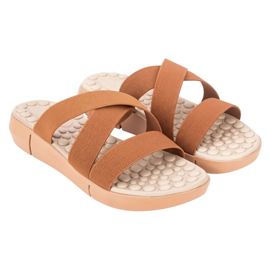 Kit 2 Pares Sandalia Chinelo Feminino Tamanco Rasteira Ortopedica Massageador Confortável
