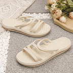 Sandália Feminina Slide Tiras Ortopédica Conforto Diário