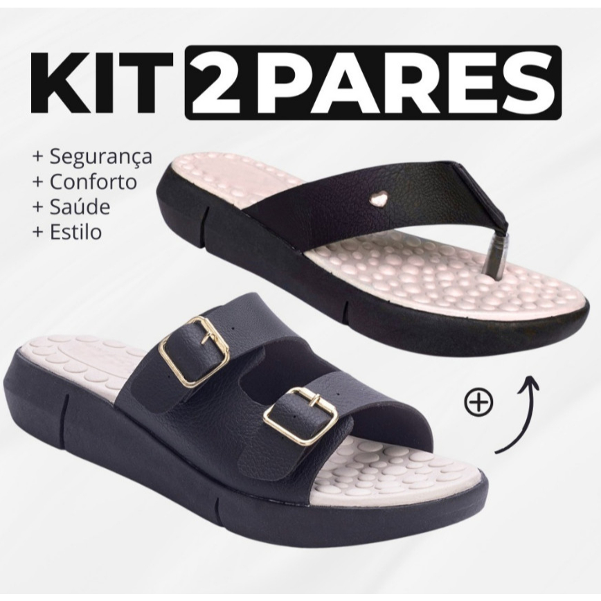 Kit Tamanco Sandália Feminino + Fivela Ortopédico Para Esporão e Facite Plantar