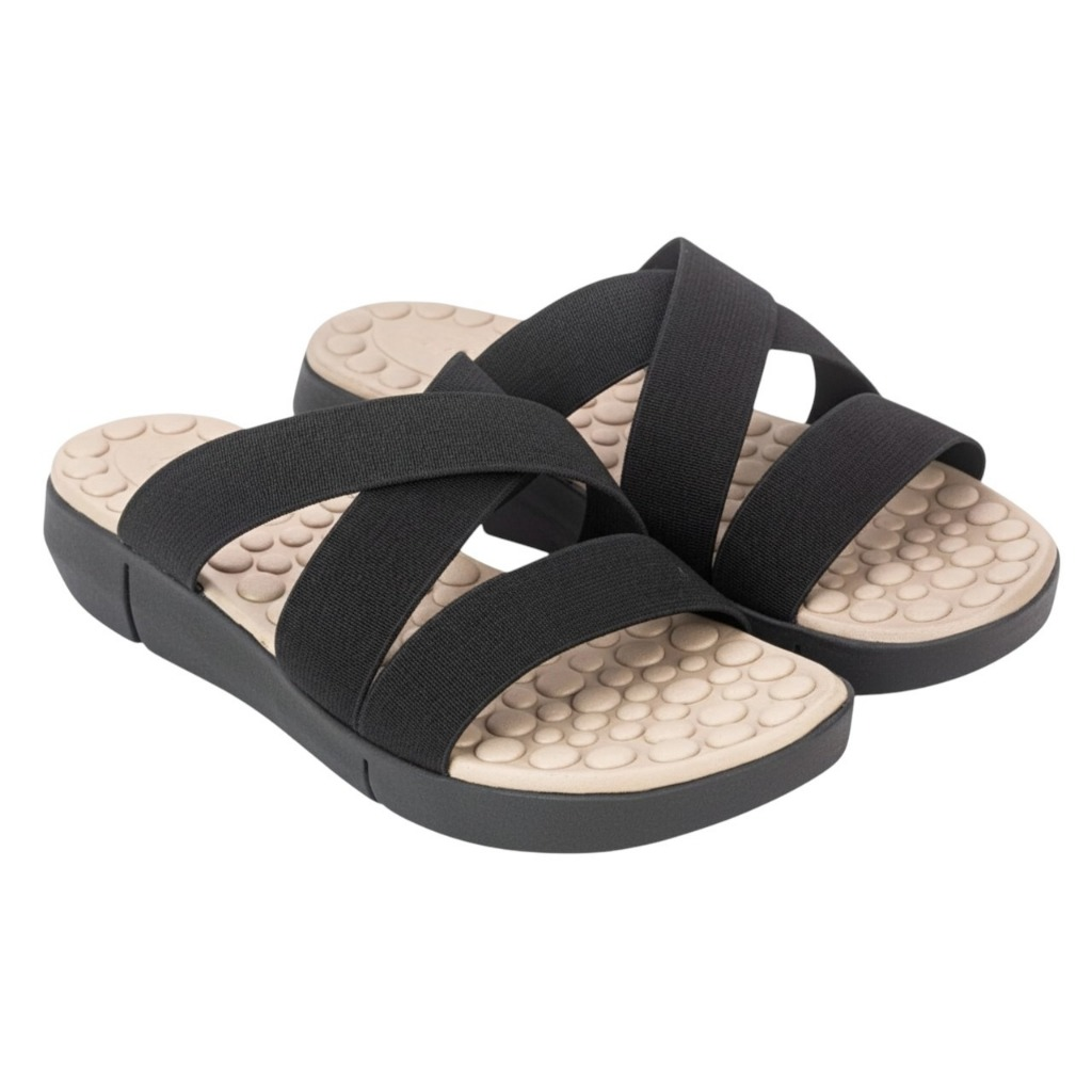 Kit 2 Pares Sandalia Chinelo Feminino Tamanco Rasteira Ortopedica Massageador Confortável