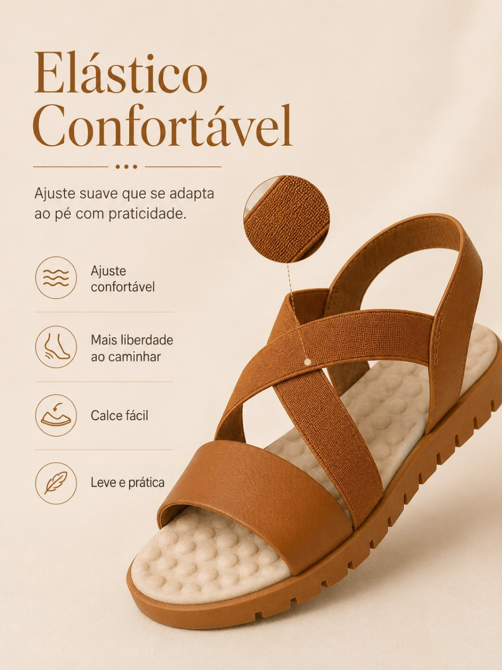 Sandália Feminina Papete Ortopédica Anatômica Massageadora Ultra Conforto Leve e Macia