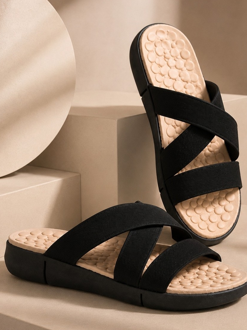 Kit 2 Pares Sandalia Chinelo Feminino Tamanco Rasteira Ortopedica Massageador Confortável