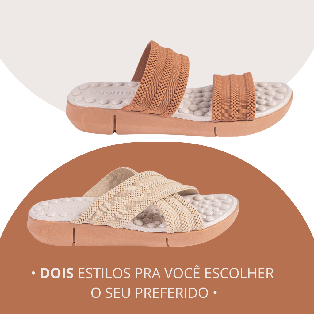 Chinelo Ortopédico com Elástico Trançado e Palmilha Massageadora Ideal para Esporão e Faciste Plantar