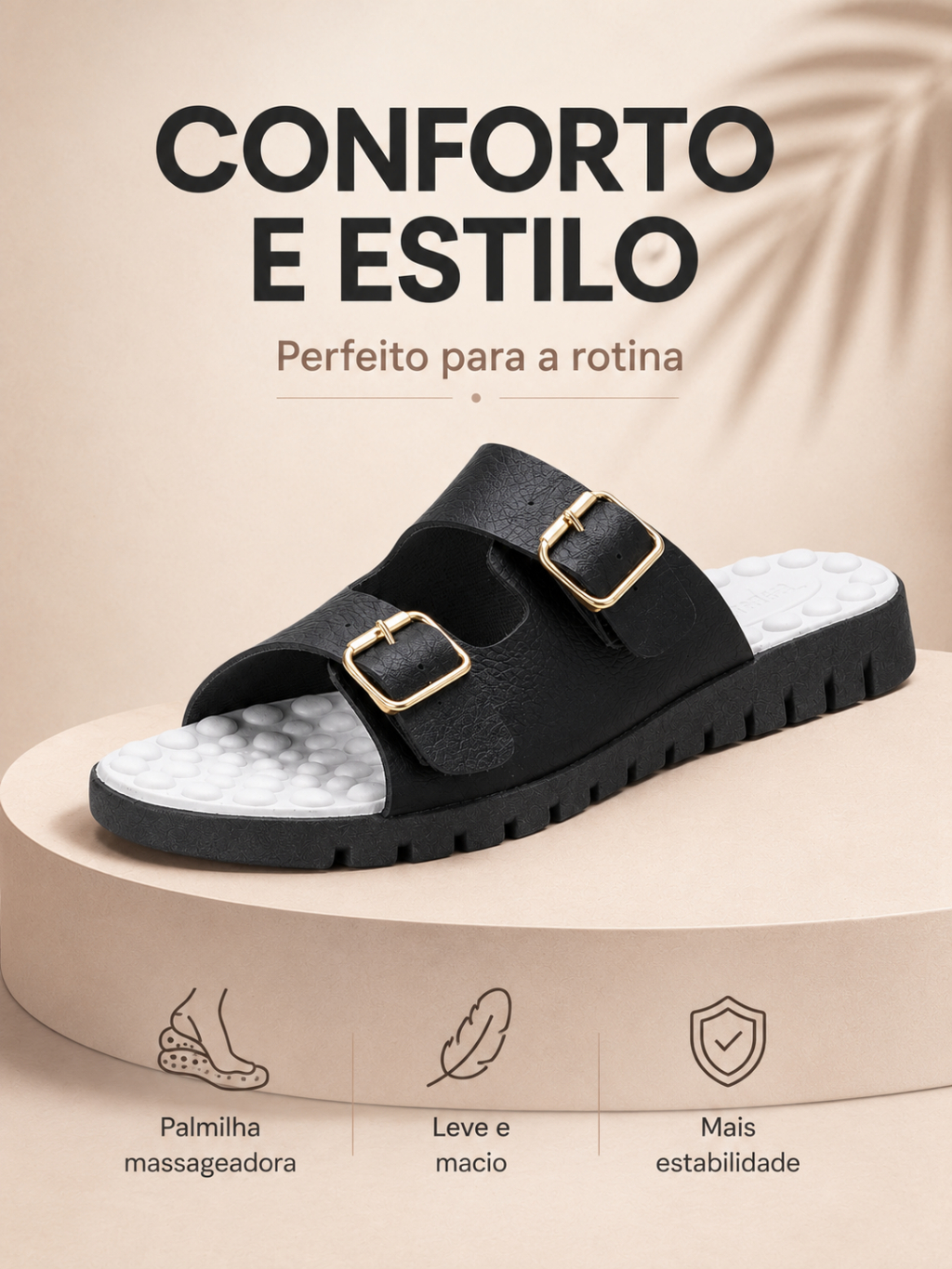 Chinelo Rasteira Feminino Ortopédico Anatômico Papete Plataforma Birk Macia Confort