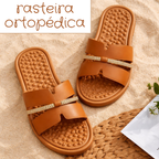 Sandália Feminina Flat Rasteira Ortopédica Rasteirinha Tendência Dia a Dia Blogueira Florear