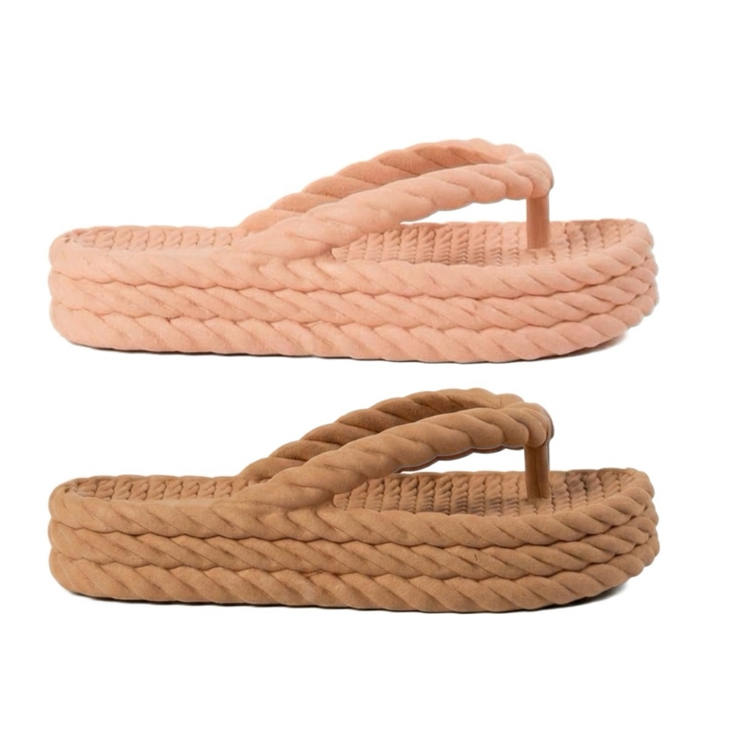 Kit 2 Pares Chinelo Plataforma Nuvem Sandalia Feminino 3 Tranças Casual Estilo Piccadilly Ortopedica
