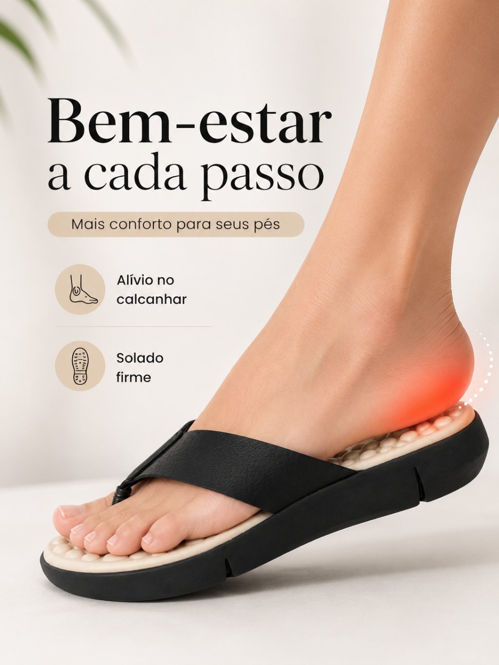Sandália Para Esporão e Facite Plantar Palmilha Massageadora Muito Leve e Confortável