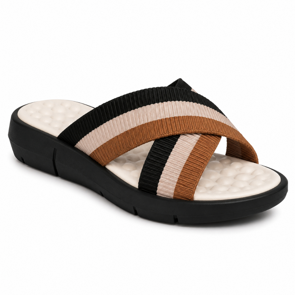 Chinelo Ortopédico Feminino em X com Tiras de Elástico Anatômico Confortável Antiderrapante