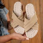 Chinelo Ortopédico com Elástico Trançado e Palmilha Massageadora Ideal para Esporão e Faciste Plantar