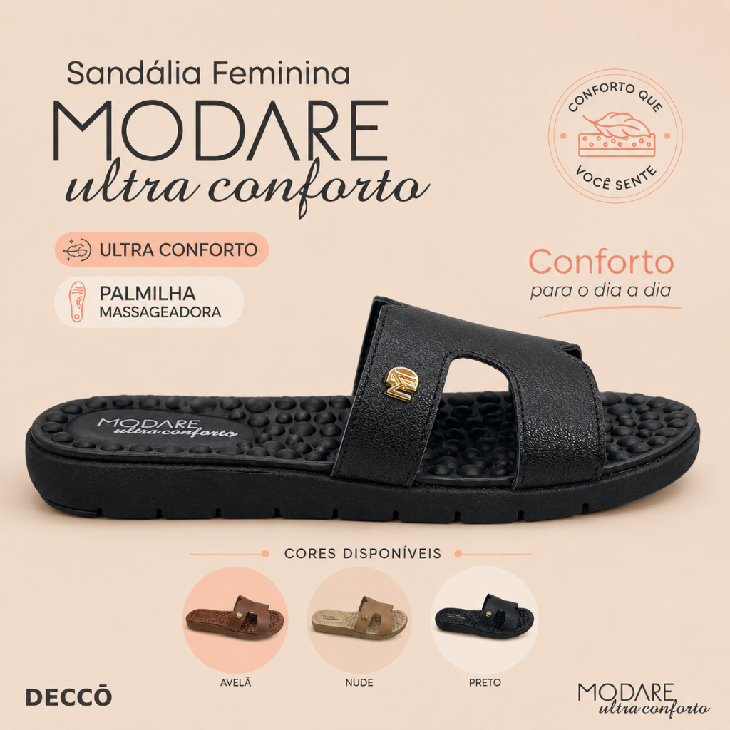 Sandalia Feminina Conforto Casual Modare Rasteira
