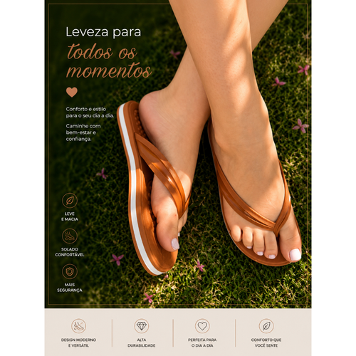 Chinelo Feminino Ortopédico com Palmilha Anatômica para Mais Conforto