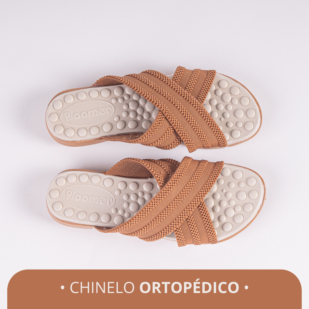 Chinelo Ortopédico com Elástico Trançado e Palmilha Massageadora Ideal para Esporão e Faciste Plantar