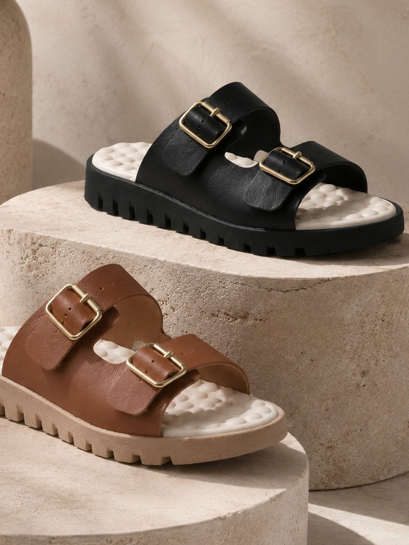 Kit 2 Pares Sandália Ortopédica Feminina Para Esporão Chinelo Confortável Massageador Leve