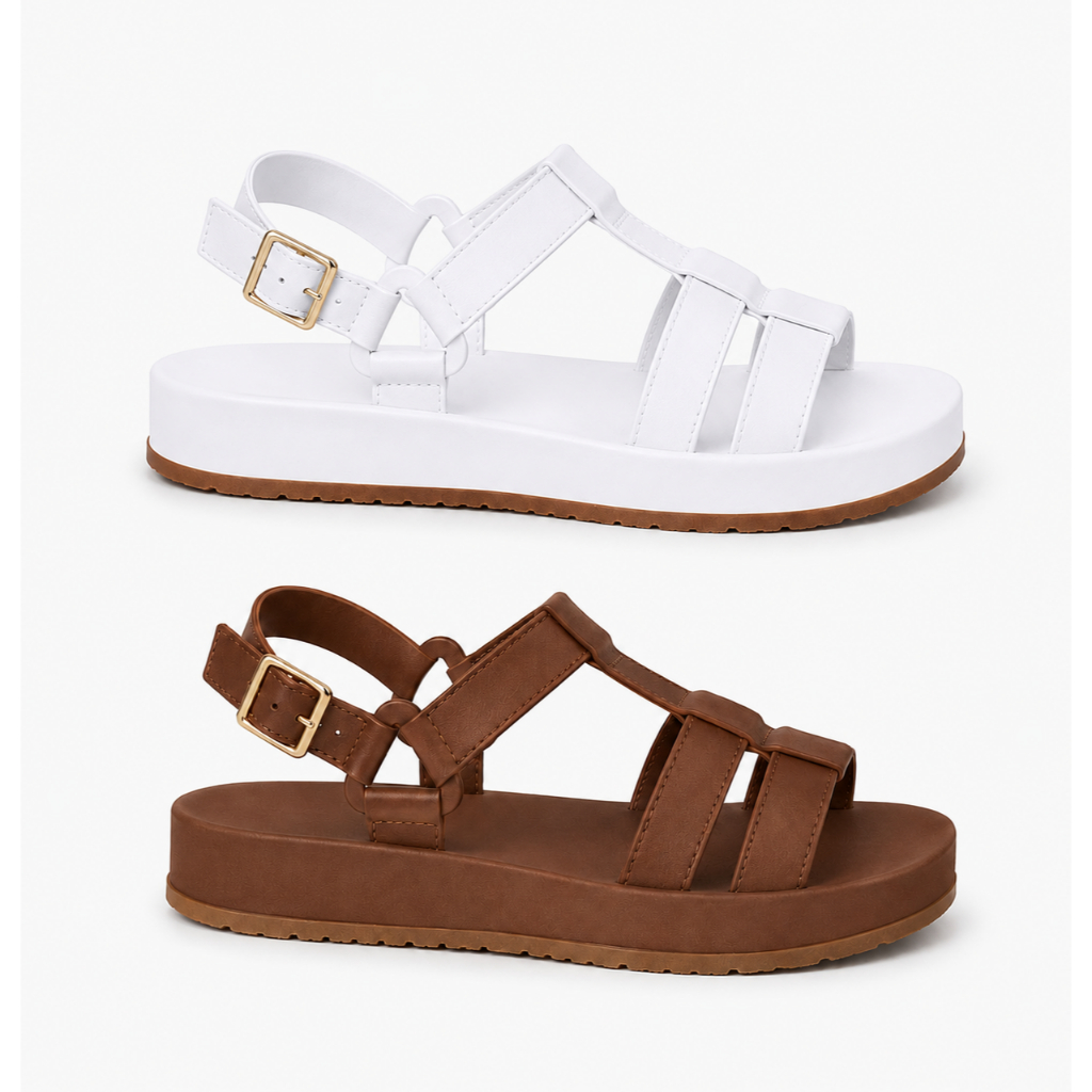 Kit 2 Pares Sandália Papete Feminina Estilosa Plataforma Tendência Casual Confortável Moda 2026