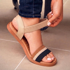 Sandalia Feminina Rasteira Ortopedica Elastica Papete Antiderrapante Confort