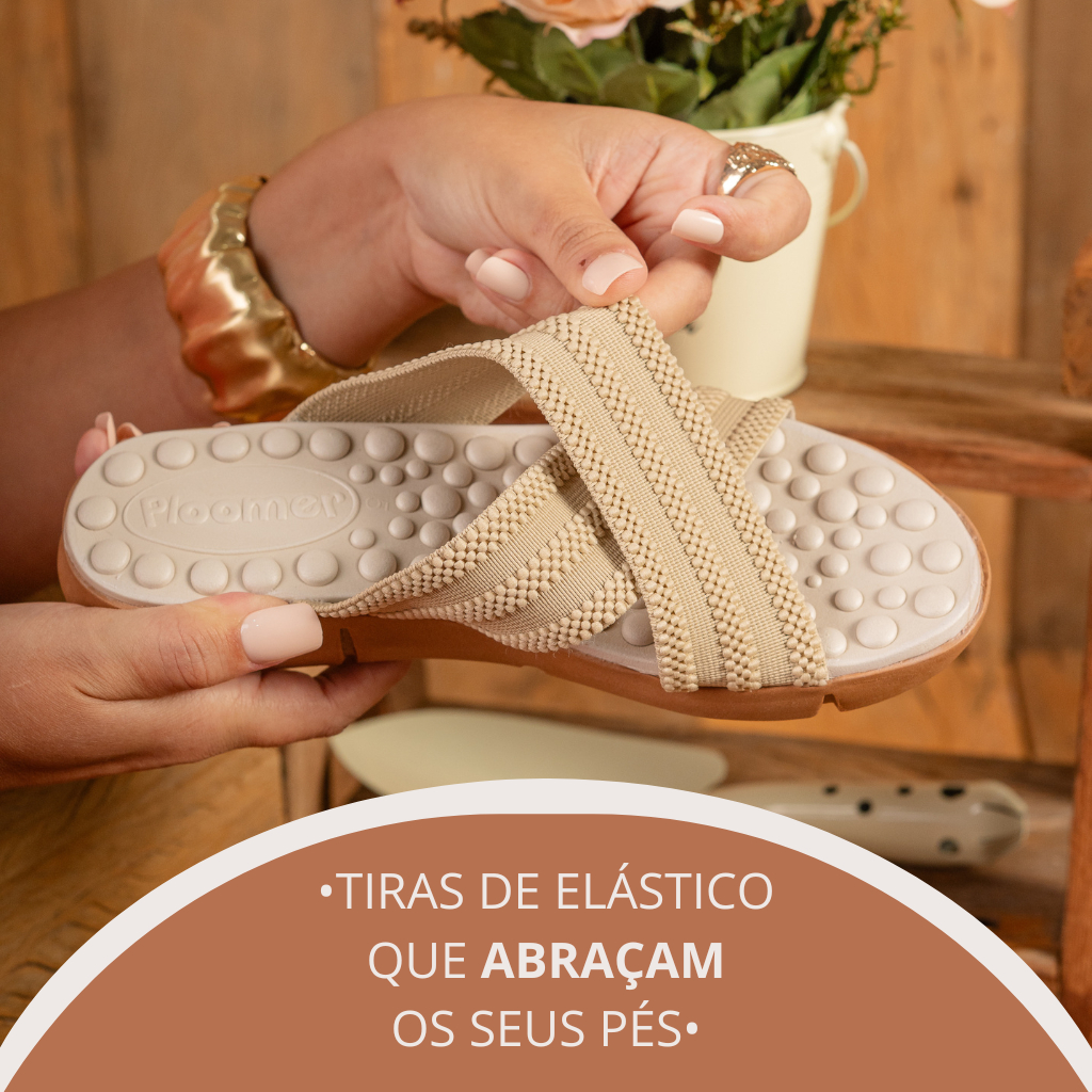 Chinelo Ortopédico com Elástico Trançado e Palmilha Massageadora Ideal para Esporão e Faciste Plantar